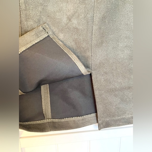 Marc New York, Faux Suede Dark Olive Green Pencil Skirt, Medium - Picture 4 of 7
